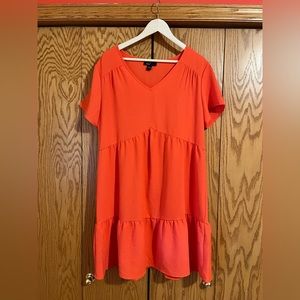 Coral babydoll dress